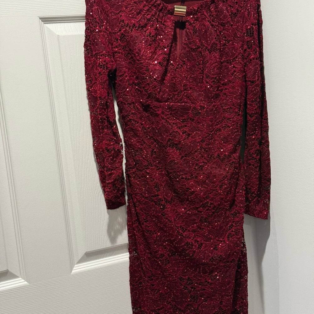 Elegant Burgundy Lace Dress